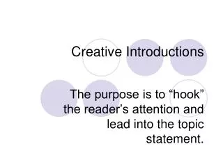 creative introductions