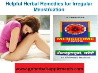 Helpful Herbal Remedies for Irregular Menstruation