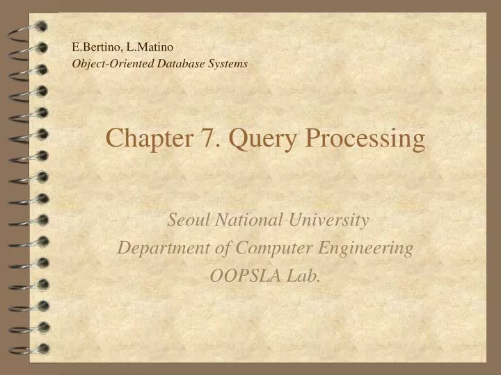 chapter 7 query processing