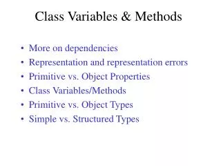 Class Variables &amp; Methods