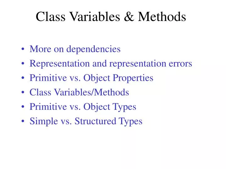 class variables methods