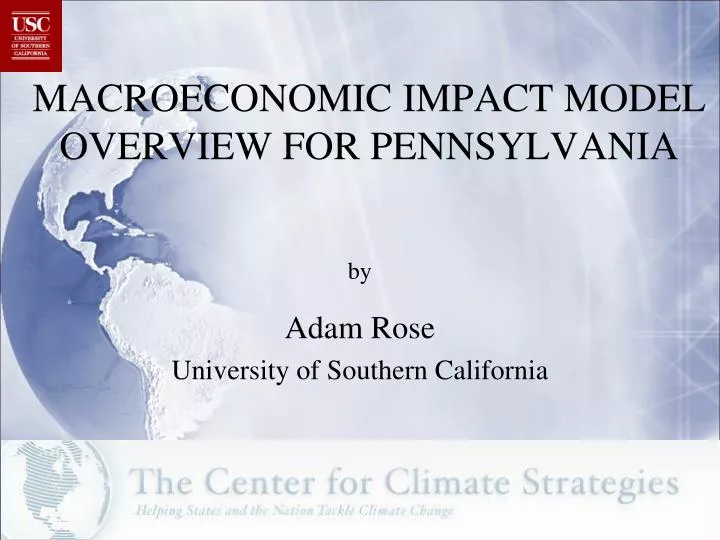 macroeconomic impact model overview for pennsylvania