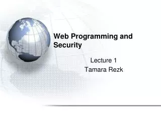 Web Programming and Security