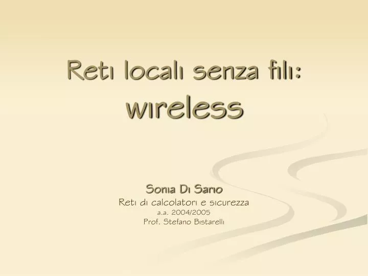 reti locali senza fili wireless