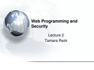 Web Programming and Security