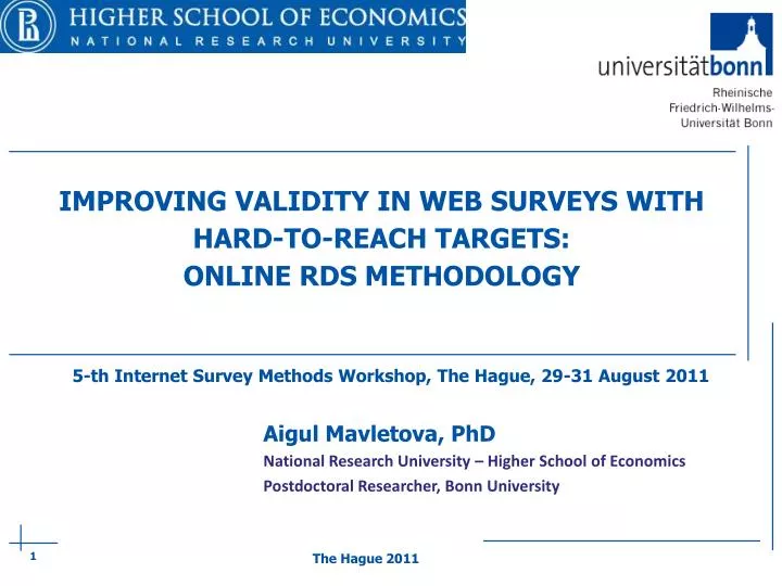 improving validity in web surveys with hard to reach targets online rds methodology