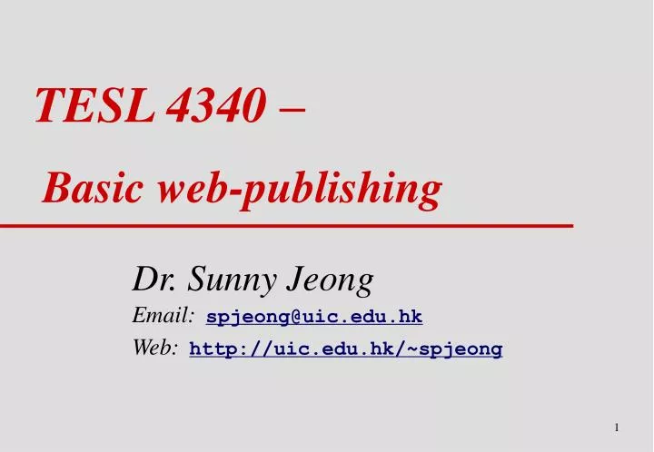 tesl 4340 basic web publishing