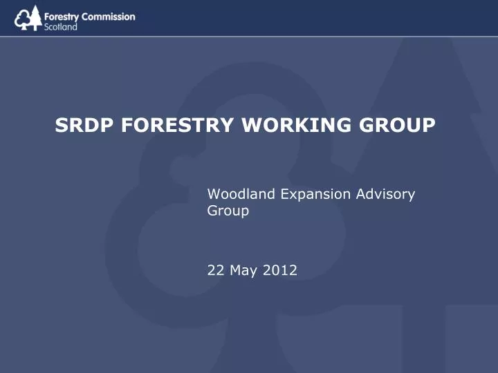 srdp forestry working group