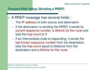 Forward Path Setup (Sending a RREP)