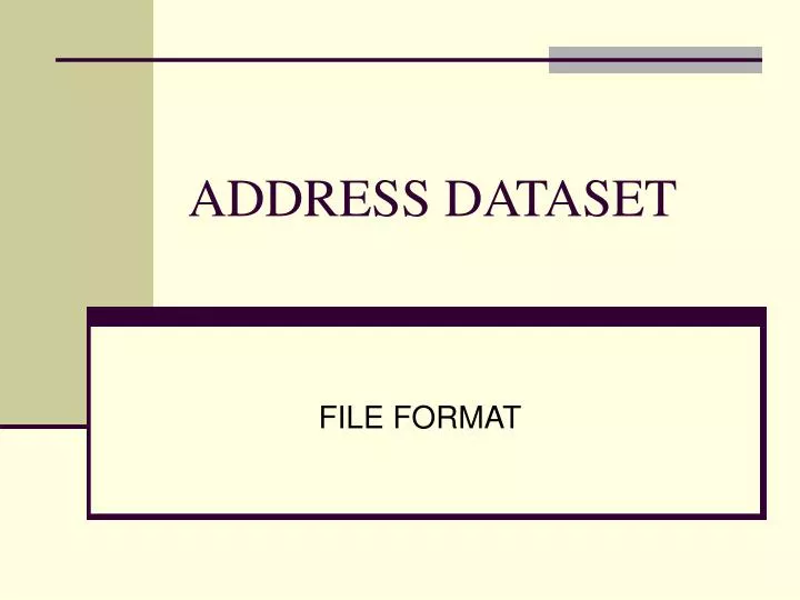 address dataset