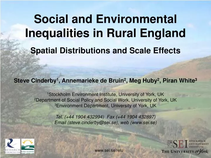 social and environmental inequalities in rural england spatial distributions and scale effects