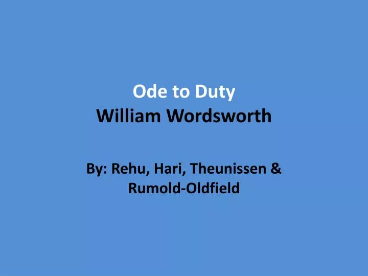 ode to duty william wordsworth