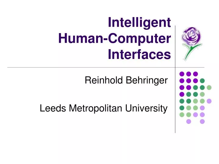 intelligent human computer interfaces