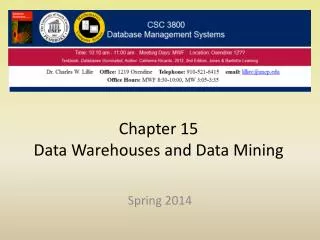 Chapter 15 Data Warehouses and Data Mining