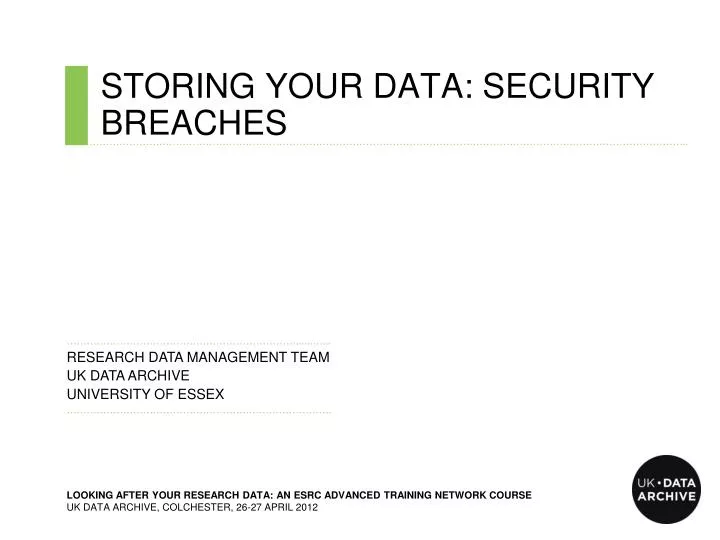 storing your data security breaches