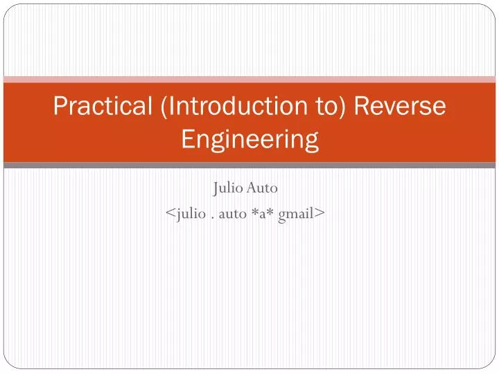 practical introduction to reverse engineering