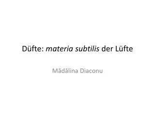 d fte materia subtilis der l fte