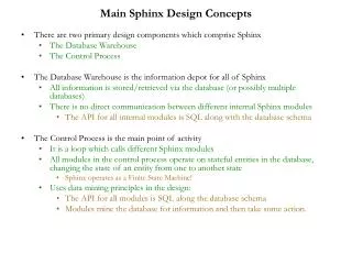Main Sphinx Design Concepts