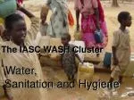 The IASC WASH Cluster Water, Sanitation and Hygiene - slide 1