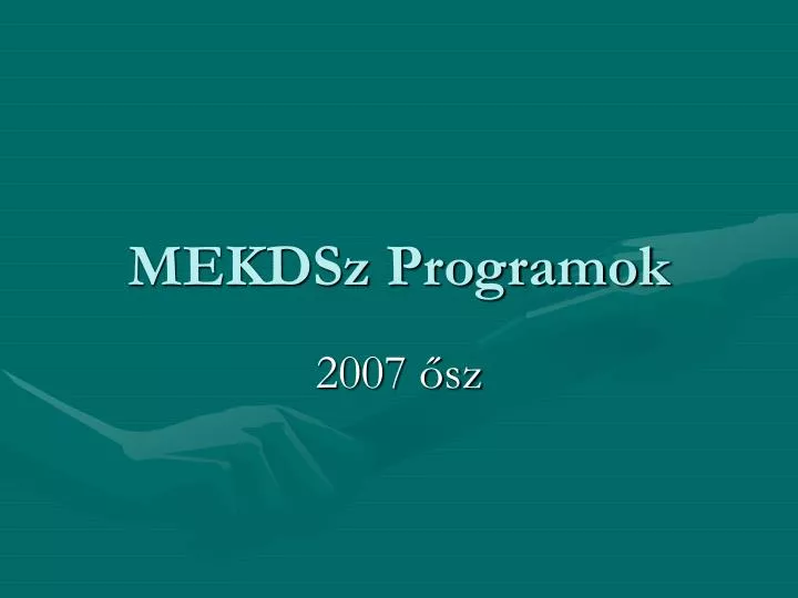 mekdsz programok