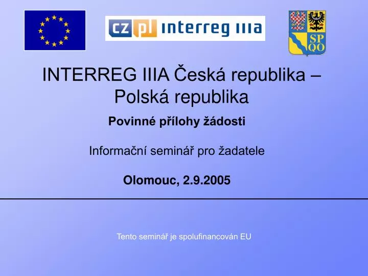 interreg iiia esk republika polsk republika