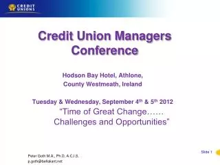 Credit Union Managers Conference