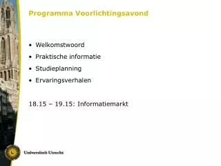 programma voorlichtingsavond
