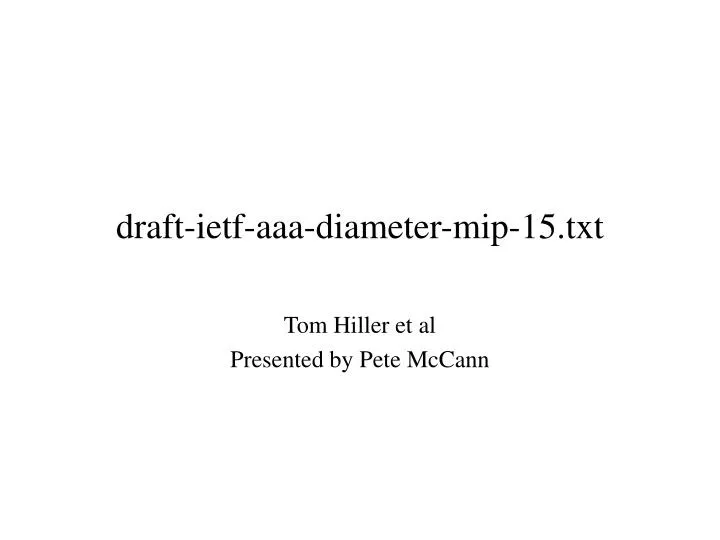 draft ietf aaa diameter mip 15 txt