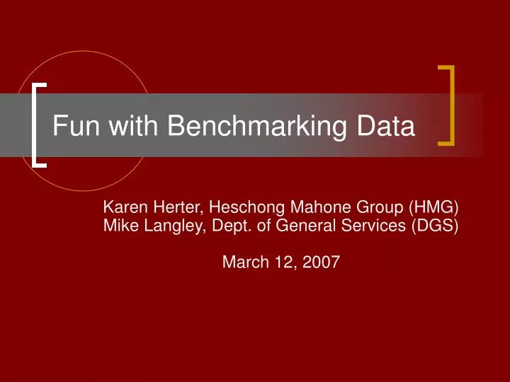 fun with benchmarking data