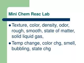 Mini Chem Reac Lab