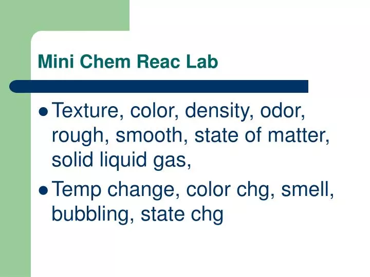 mini chem reac lab