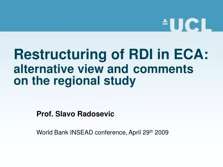 restructuring of rdi in eca alternative view and comments on the regional study