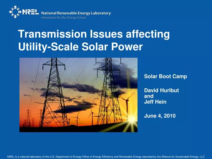 transmission issues affecting utility scale solar power