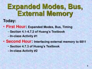Expanded Modes, Bus, External Memory