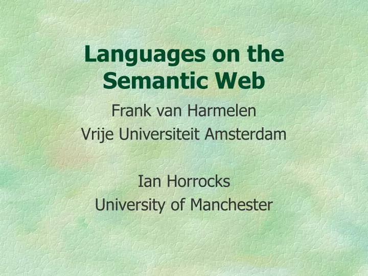 languages on the semantic web