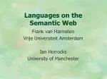 Languages on the Semantic Web - slide 1