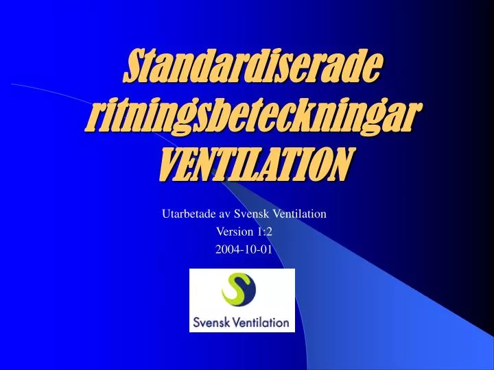 standardiserade ritningsbeteckningar ventilation