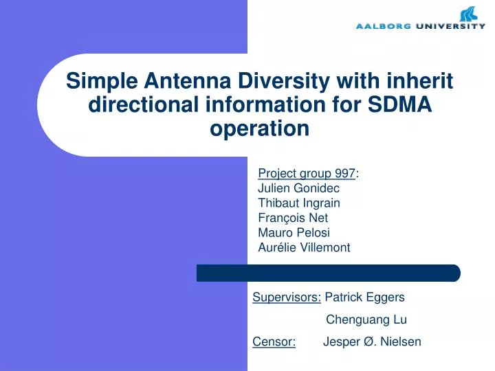 simple antenna diversity with inherit directional information for sdma operation