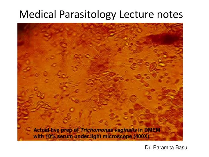 medical parasitology lecture notes