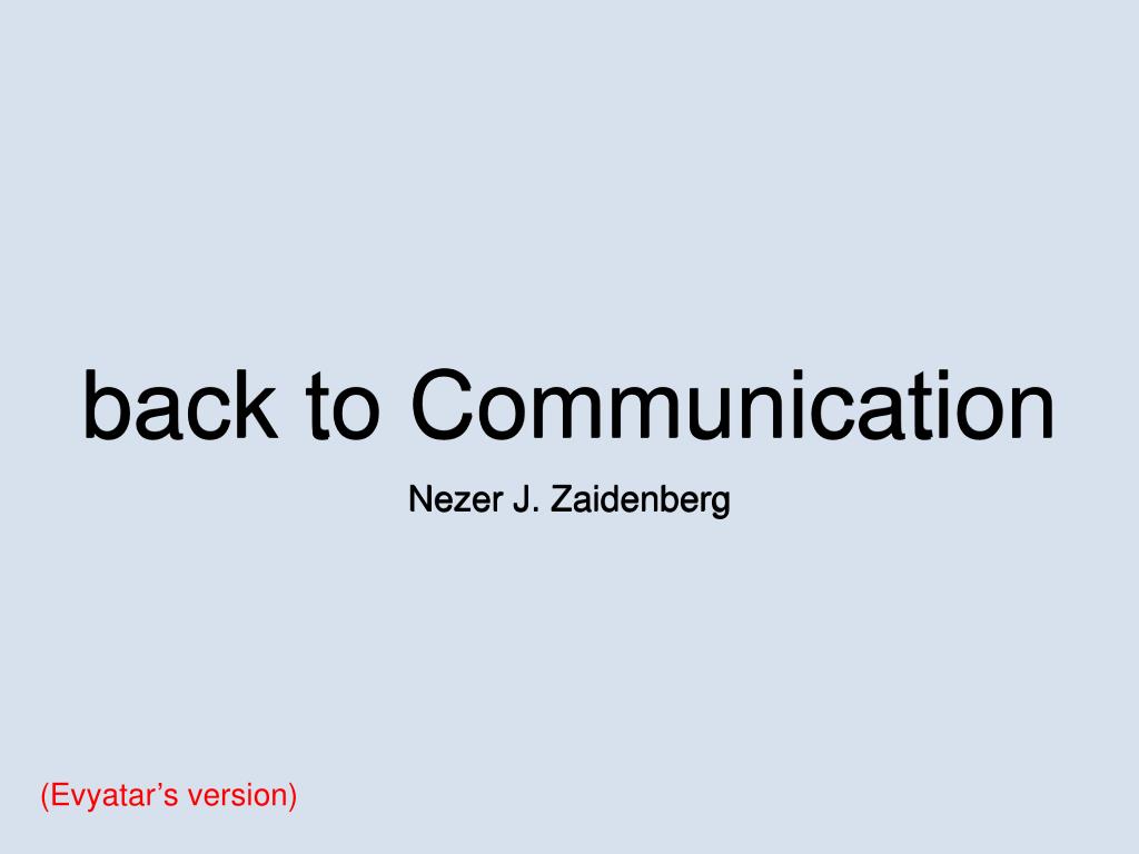 PPT - back to Communication PowerPoint Presentation, free download - ID ...