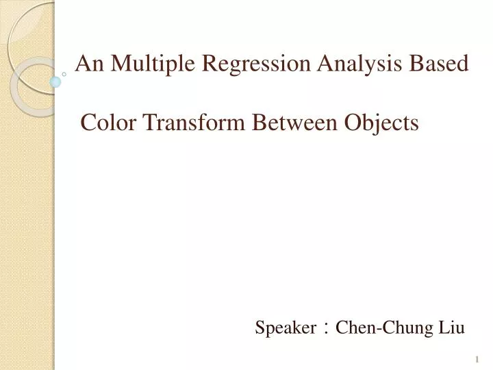 an multiple regression analysis based color transform between objects