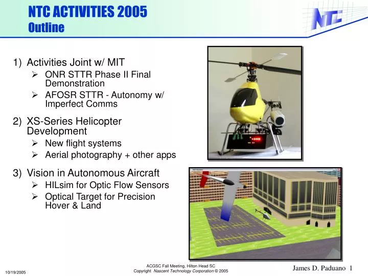 ntc activities 2005 outline