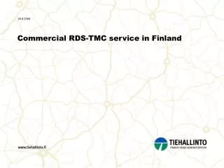 Commercial RDS-TMC service in Finland