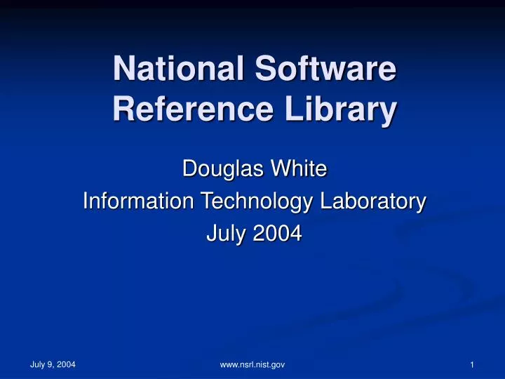 national software reference library