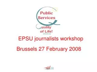 EPSU journalists workshop