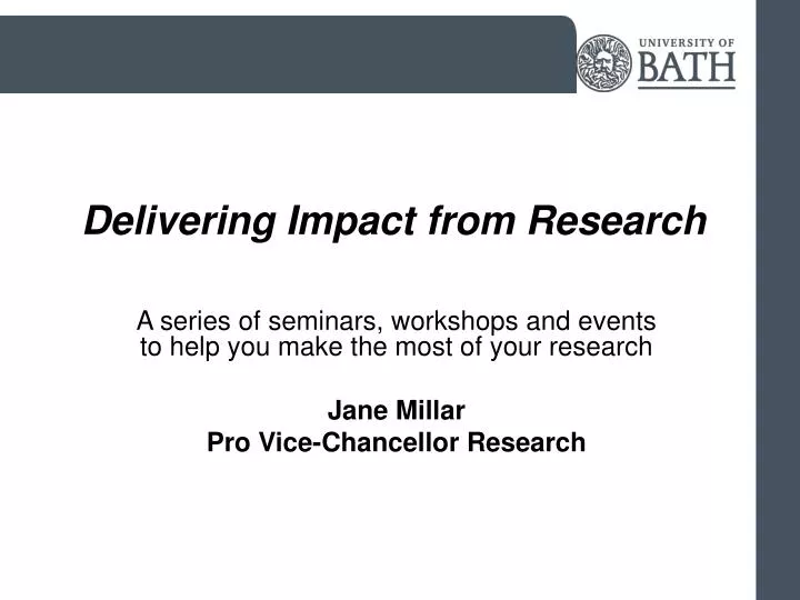 delivering impact from research