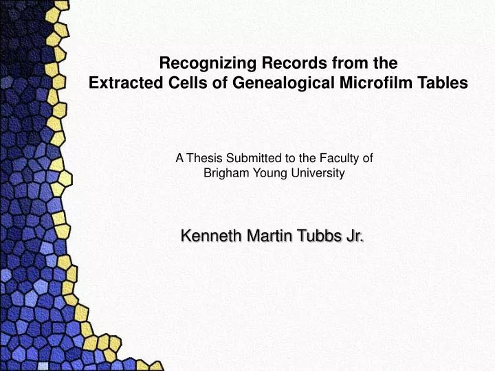 recognizing records from the extracted cells of genealogical microfilm tables