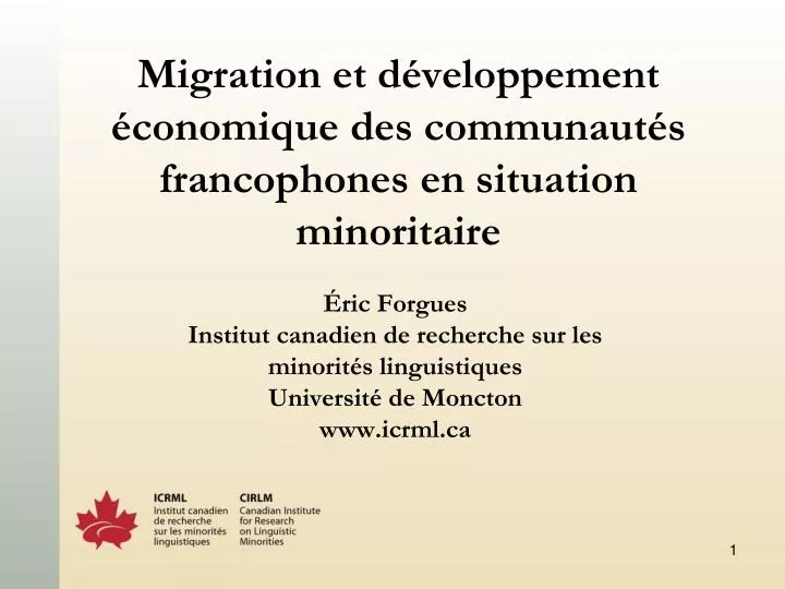 migration et d veloppement conomique des communaut s francophones en situation minoritaire