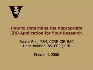 How to Determine the Appropriate IRB Application for Your Research
