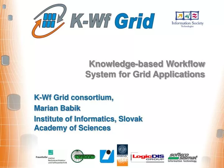 knowledge based workflow system for grid applications